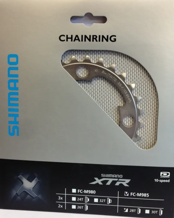 Shimano XTR FC-M985 28 Zähne 2×10 Kettenblatt 3