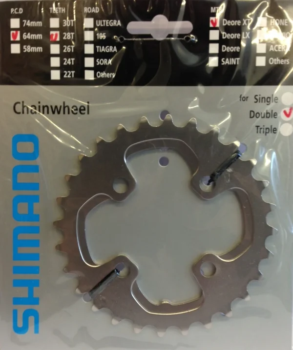 Shimano XT FC-M785 28 Zähne 2×10 Kettenblatt 3